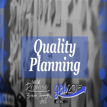 Quality Planning