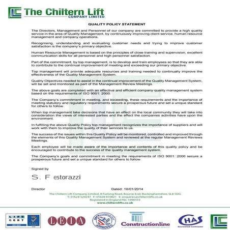 Quality Policy Statement