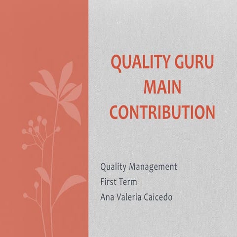 Quality presentation