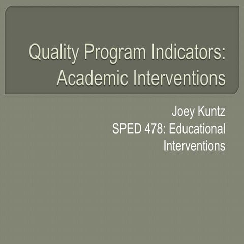 Quality Program Indicators | PPT