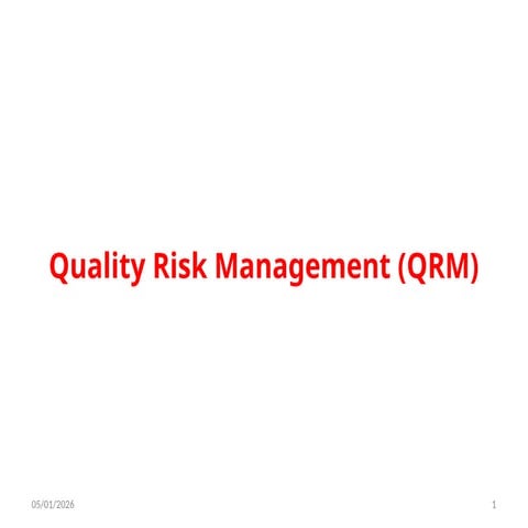 Quality Risk Management | PPTX