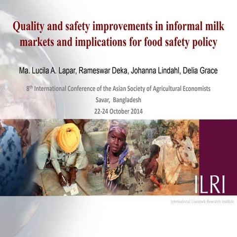 Quality and safety improvements in informal milk markets and implications for...