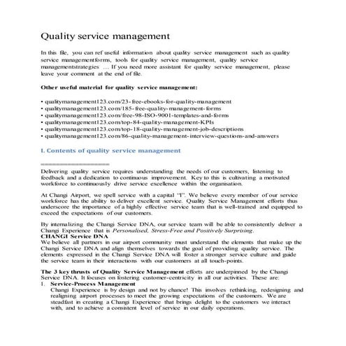 Quality management policy template | DOCX