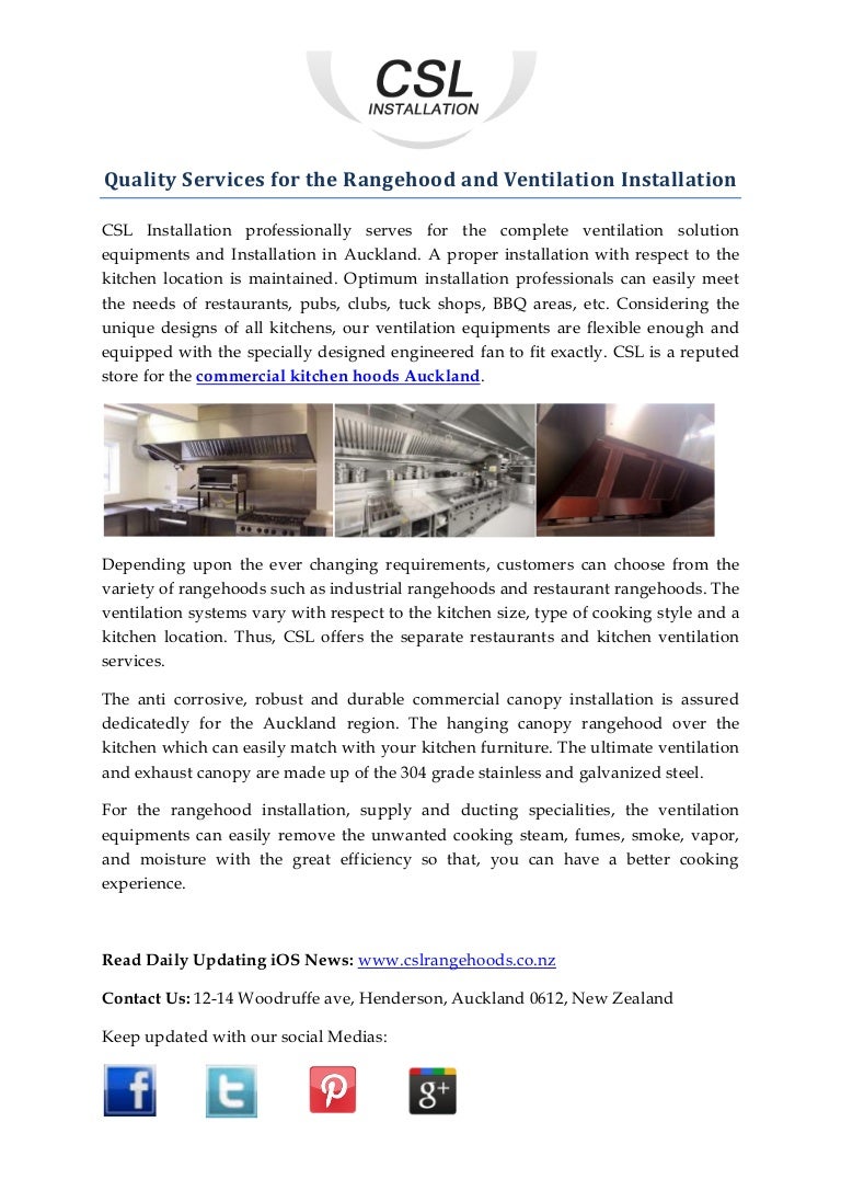 Quality Services For Commercial Range Hood Installation Auckland