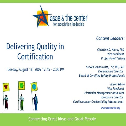 Quality Standards For Certification Programs