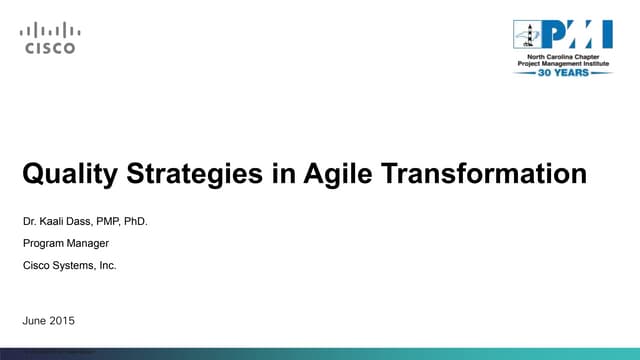 Quality strategies in Agile Transformation
