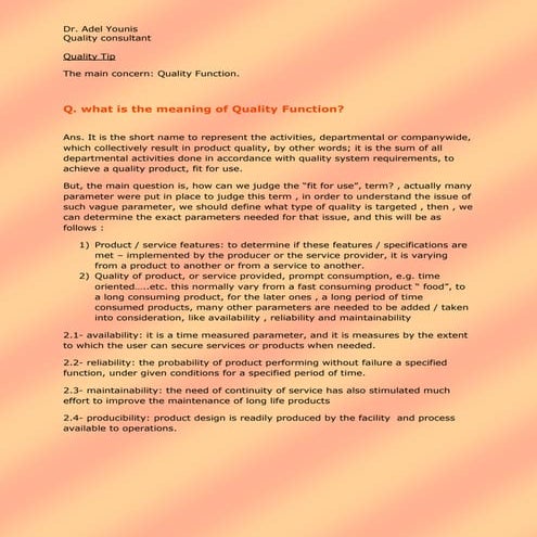 Quality improvement | PDF