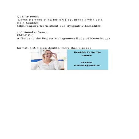 Quality tools  Complete populating for ANY seven tools with data..docx