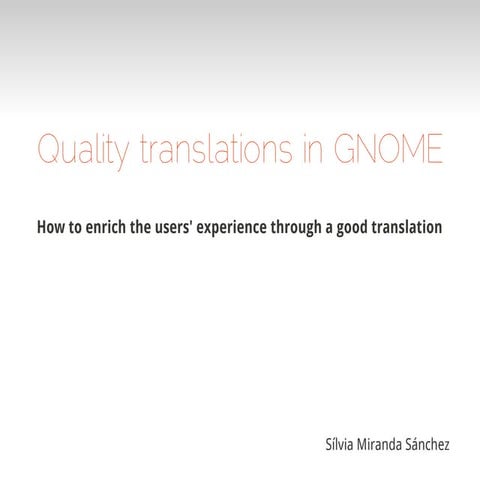 Quality translations in GNOME