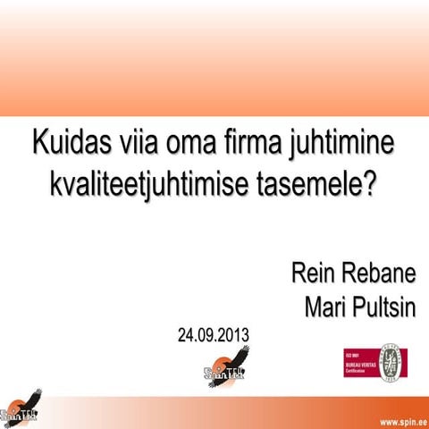 Spin TEK AS ettekanne ISO-Klubis