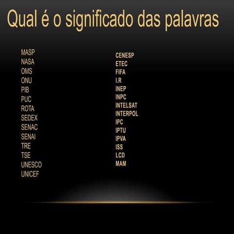 Significado das siglas | PPTX