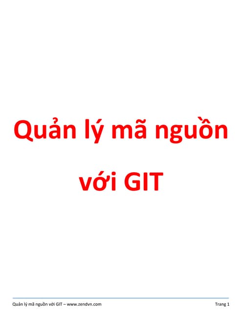 Quản lý mã nguồn với GIT