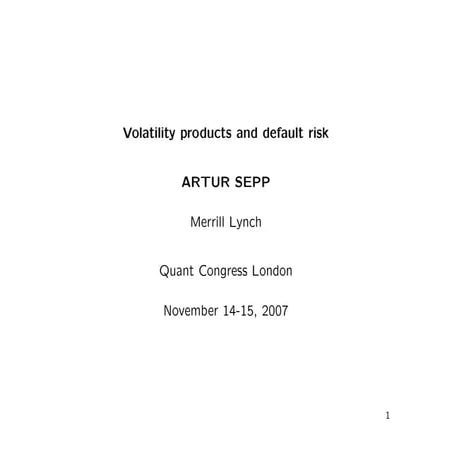 Volatility derivatives and default risk