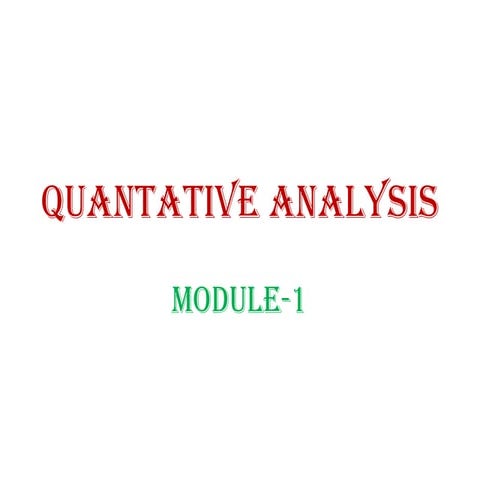 Quantative analysis