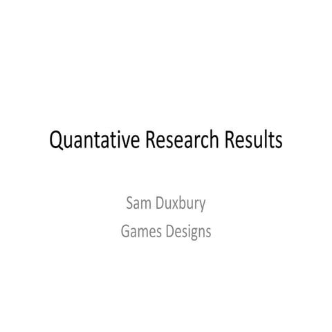 Quantitative Research Results