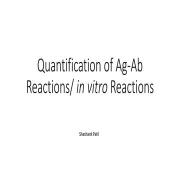 Quantification of ag ab reactions