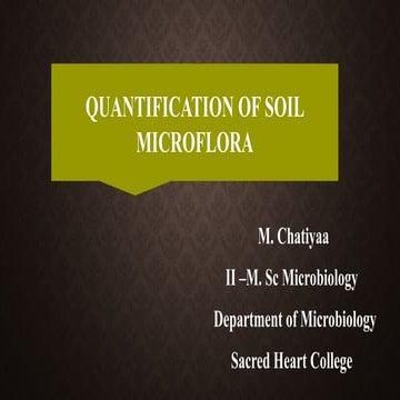 QUANTIFICATION OF SOIL MICROFLORA/ ENVIRONMENTAL MICROBIOLOGY