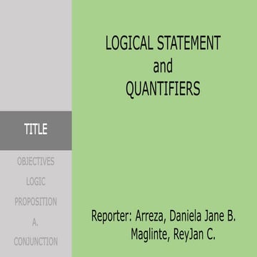 Mathematics in the Modern World - Quantifiers