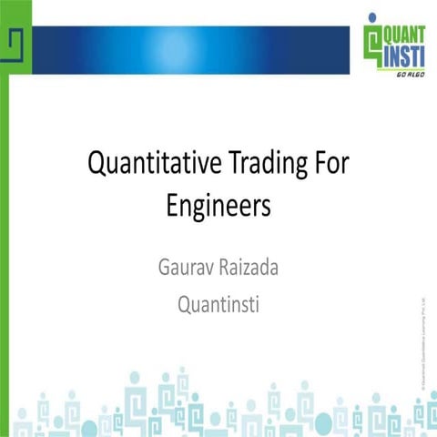 Quant insti webinar on algorithmic trading for technocrats!