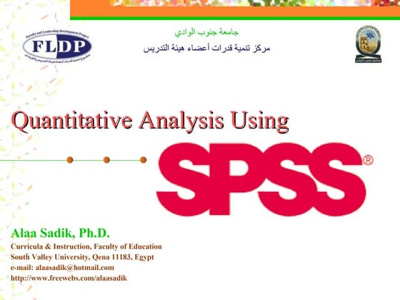 Quantitative analysis using SPSS