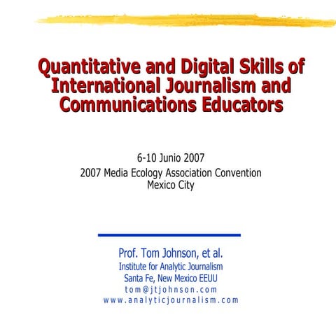 Quantitative and Digital Skills of International Journalism and Communication...