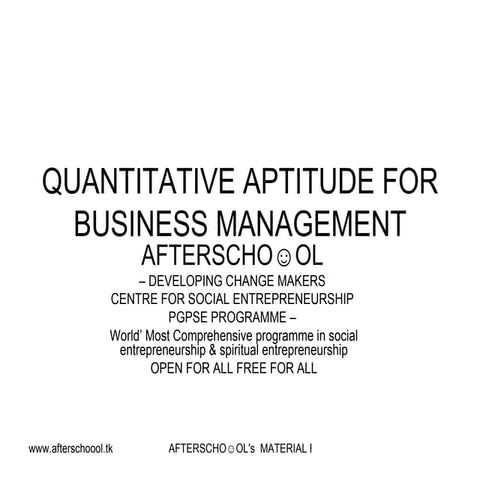 Quantitative Aptitude & Mathematics 13 October