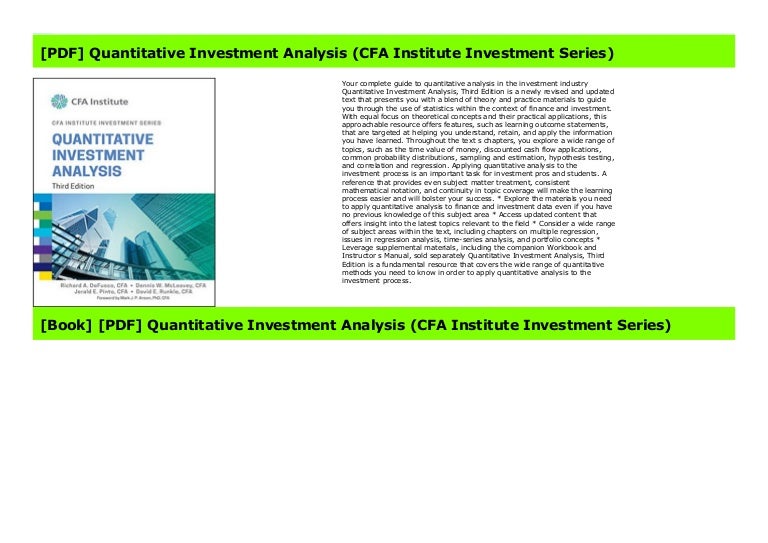 Cfa Investment Foundations Book Pdf