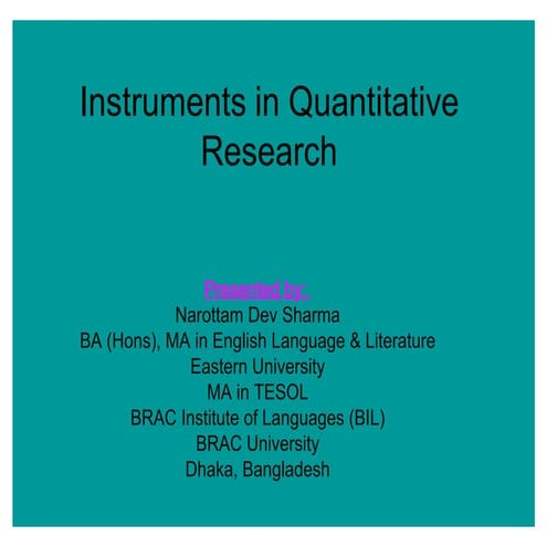 quantitative research instruments ppt