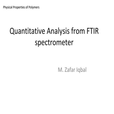 Quantitative Analysis From Ftir