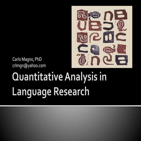 Quantitative analysis in language research