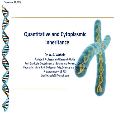 Quantitative and cytoplasmic inheritance
