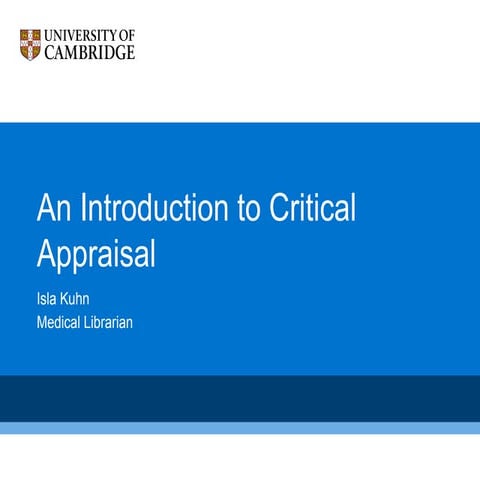 Quantitative critical appraisal october 2015