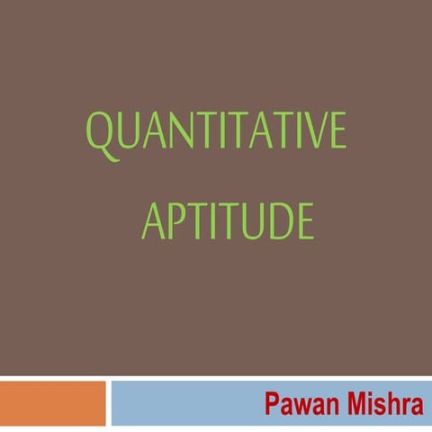 Fundamentals of Quantitative Aptitude