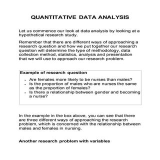 Quantitative data analysis