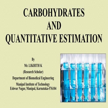 Quantitative estimation of carbohydrates Likhith K