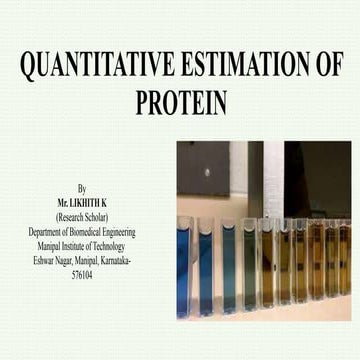 Quantitative estimation of protein Likhith K