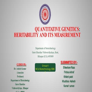 Quantitative Genetics: Decoding the Complexity of Traits