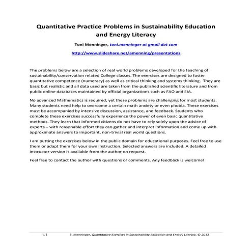 Sustainable Agriculture, Food Security, Corn Ethanol: Quantitative Study Prob...