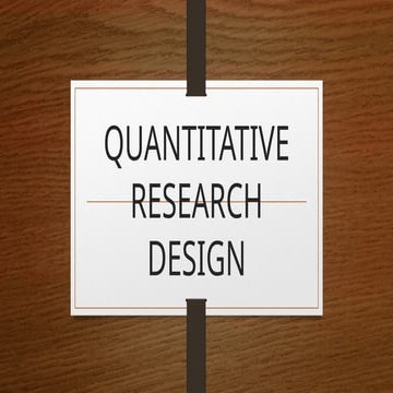 QUANTITATIVE RESEARCH DESIGN Practical Researchpptx