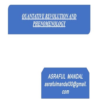 Quantitative revolution and phenomenology