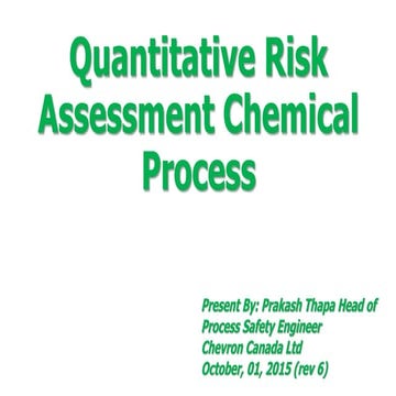 Quantitative risk assessment in chemical process