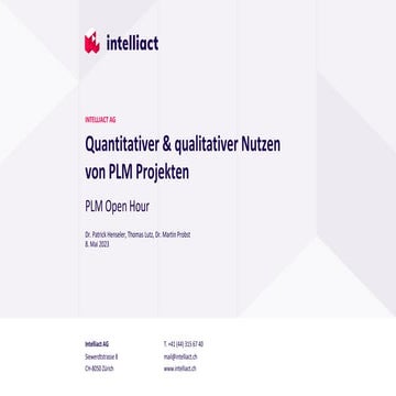 Quantitativer und qualitativer Nutzen von PLM Projekten