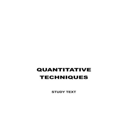 Quantitative Analysis