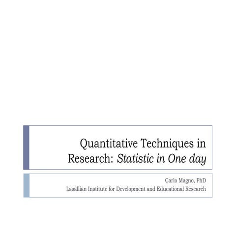 Quantitative techniques in research