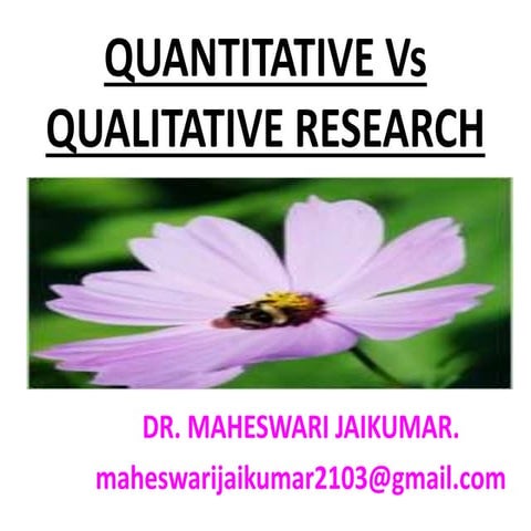Quantitative vs Qualitative Research