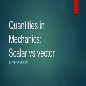 Quantities in mechanics