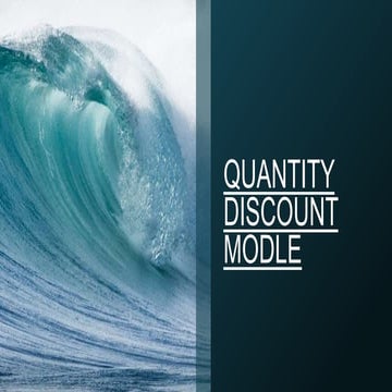 Quantity discount