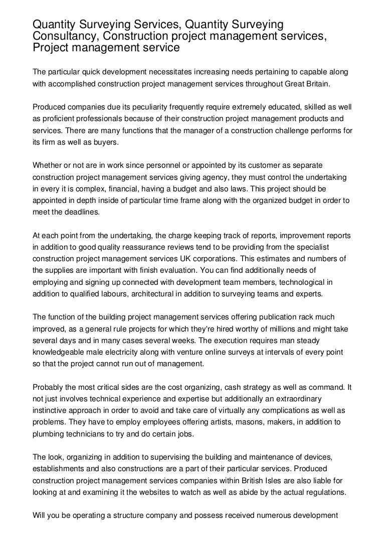  Role Of Quantity Surveyor In Consultancy Firm The Role Of A Quantity