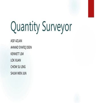 Quantity surveyor