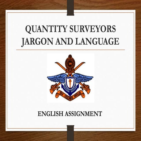 Quantity surveyors jargon
